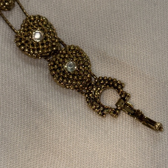 Vintage Y2K Gold Toned Heart Jewel Slide Bracelet 7 1/4” Style Classy Simple - Picture 2 of 7